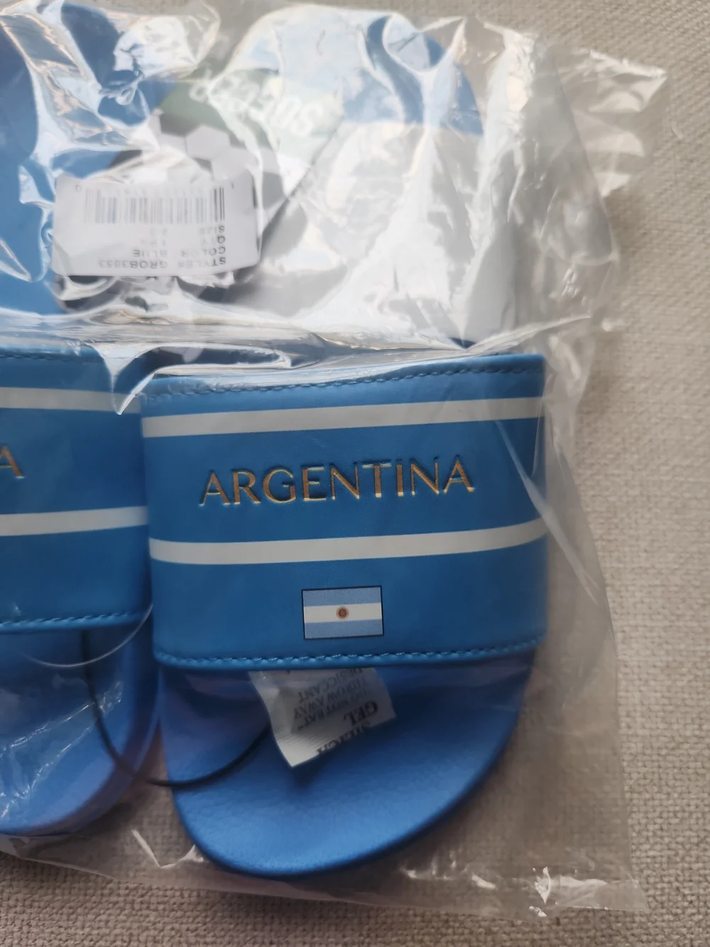 Argentina SOCCER  Blue Kids Slide Sandals Size 2-3